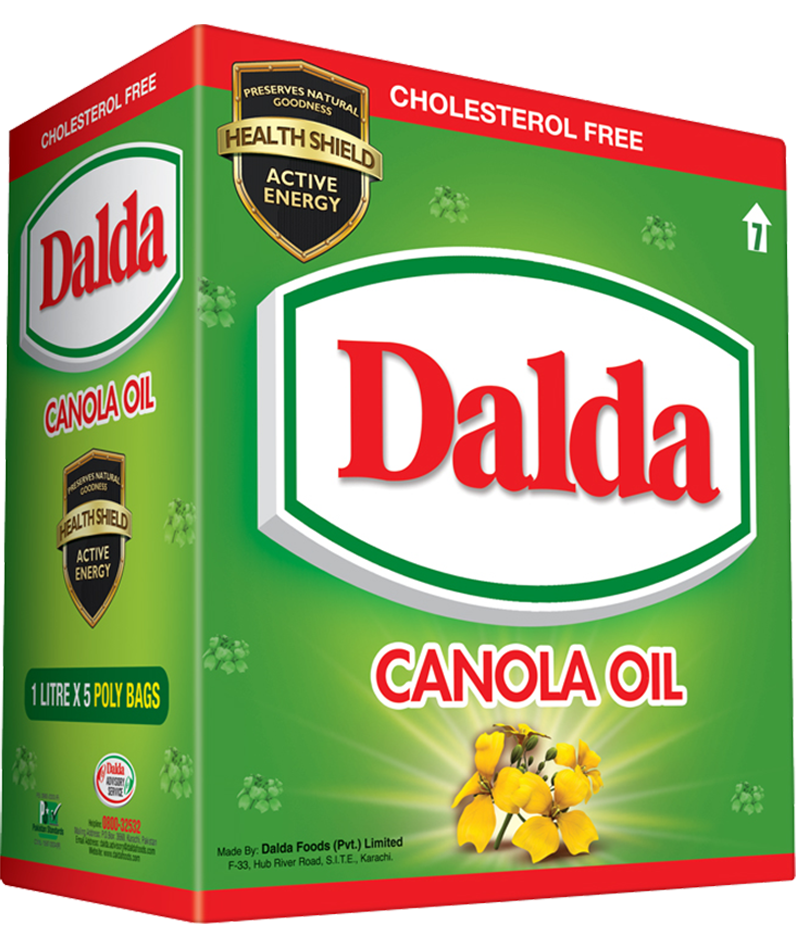 Dalda Canola Oil Fortified Pouch (1 Ltr X 5)